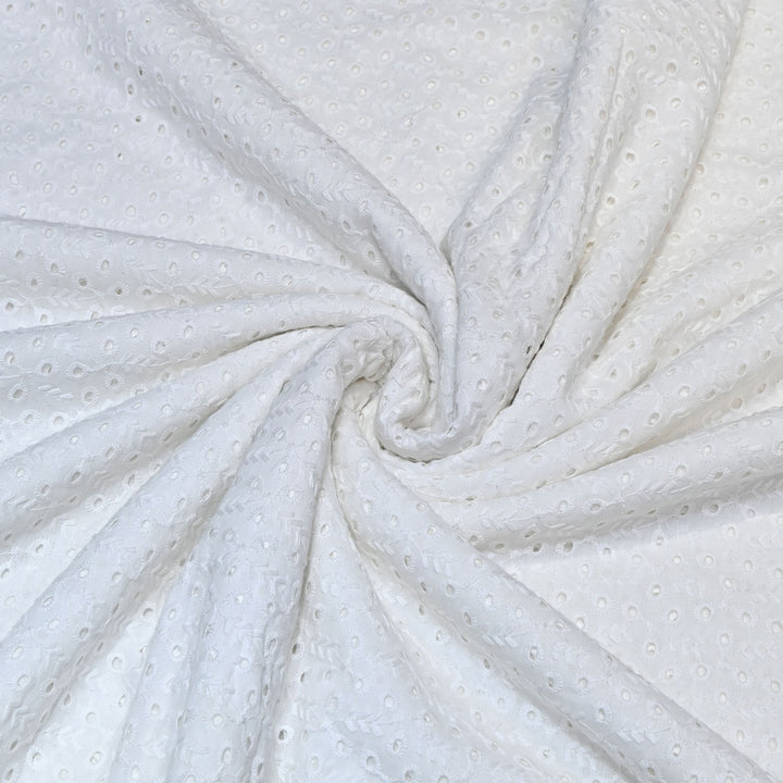 Cotton Chikan Cutwork Fabric- Lightweight Designer Embroidery Fabric- SIF145-2