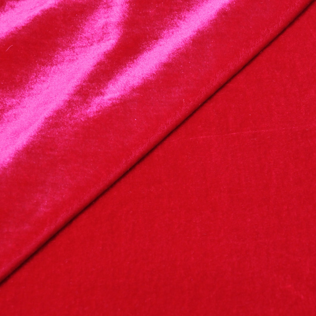 Lava Color Plain Pure Silk Velvet Fabrics