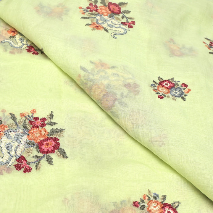 Mul Chanderi Crosstitch Embroidery Fabrics