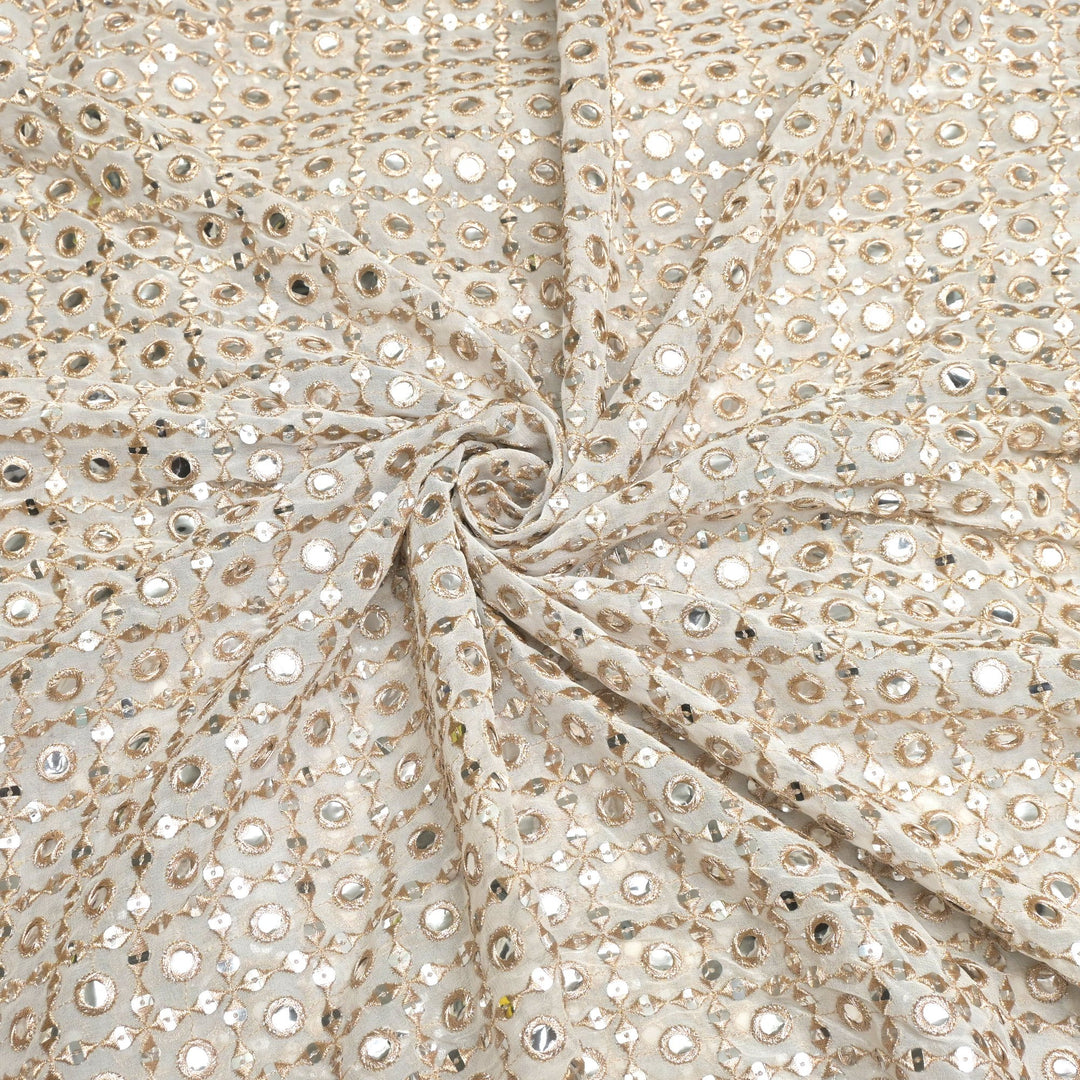 Viscose Georgette Zari Sequins Embroidery Fabrics