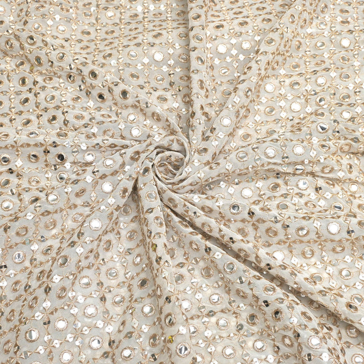 Viscose Georgette Zari Sequins Embroidery Fabrics
