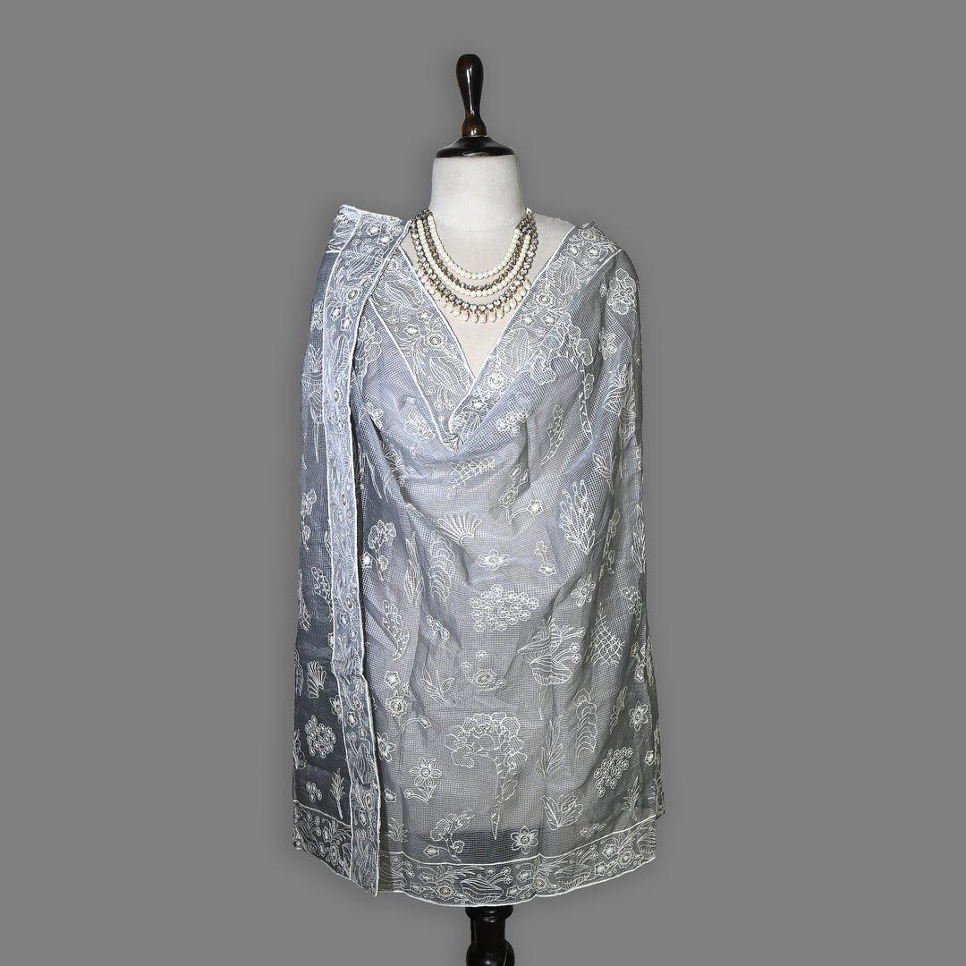 Kota Check Thread & Sequence Dupatta – Elegant Ethnic Dupatta for Women- V8332B-1
