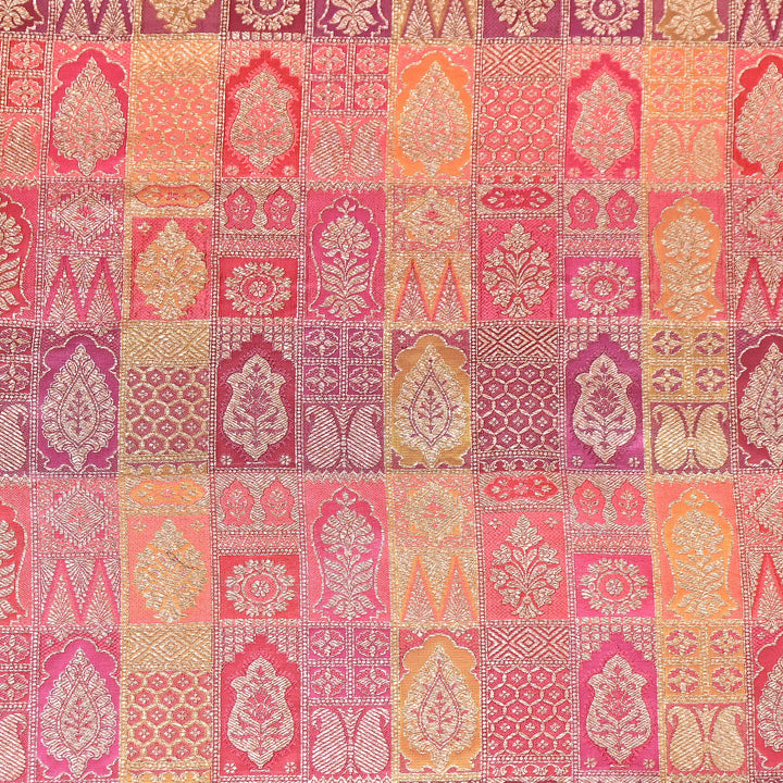 Multi Rangoli Brocade Fabric – Premium Zari Woven Designer Brocade Fabric 001006-A21