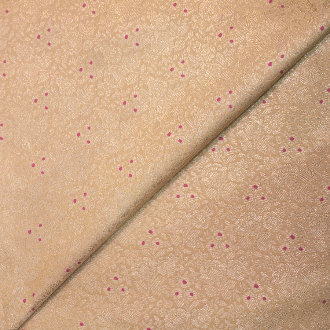 Soft Peach Silk Meena Zari Brocade | B-22-188