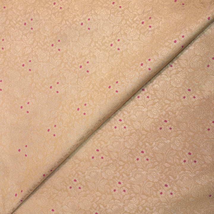 Soft Peach Silk Meena Zari Brocade | B-22-188