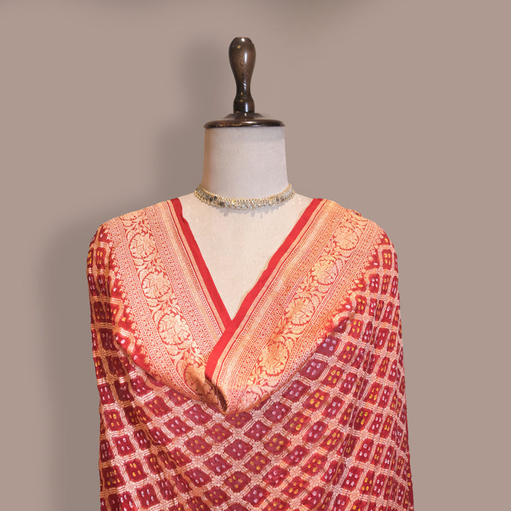 Red-Pink Ghatchola Bandhani Dupatta