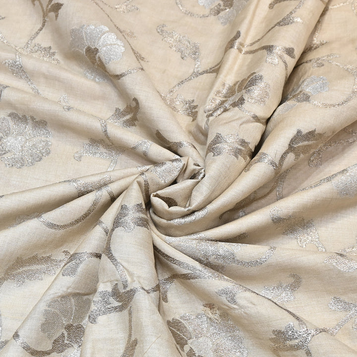 Pure Tassar Silk Zari Embroidery Fabric – Premium Ethnic Designer Fabric for Festive & Wedding Wear -TSR4462-1