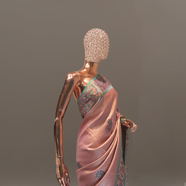 Mauve Banarasi Silk Saree with Swarovski Work