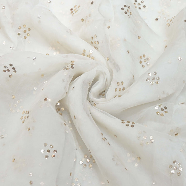 28gm Organza Tikki Mukaish Hand Work Fabric