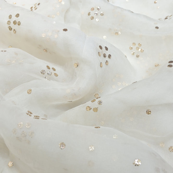 28gm Organza Tikki Mukaish Hand Work Fabric