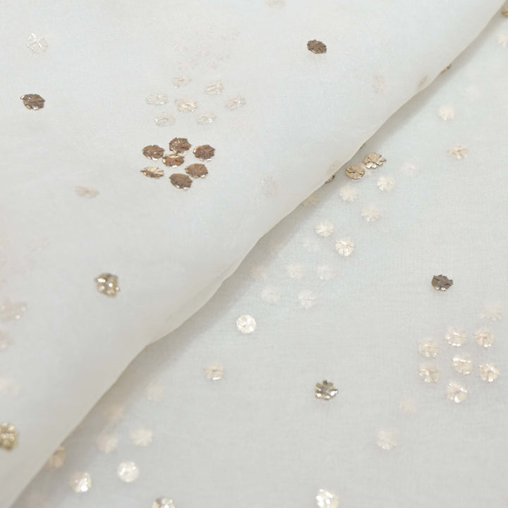 28gm Organza Tikki Mukaish Hand Work Fabric