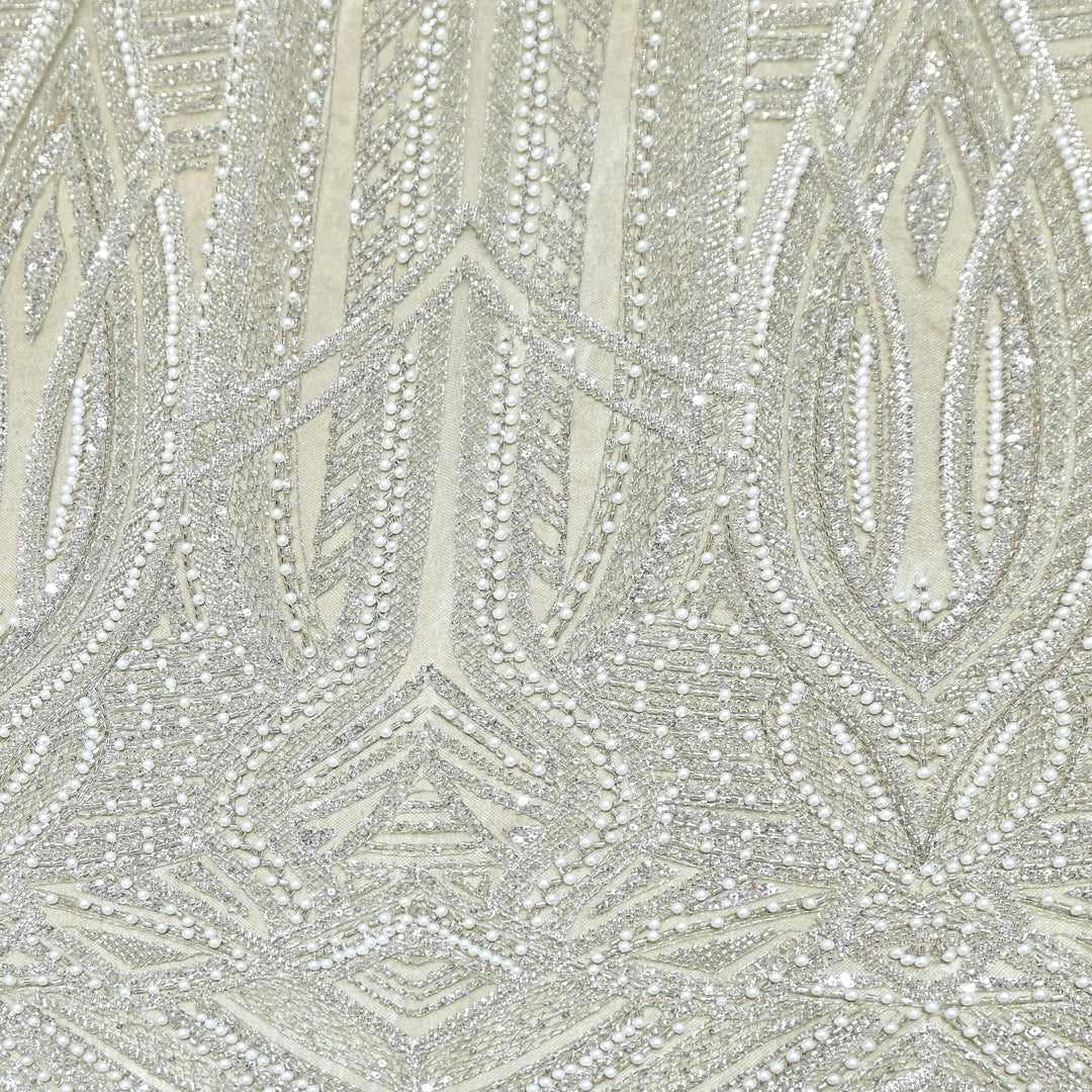 IMPORTED PEARL & BEADED FABRIC- 28RJ00- 01