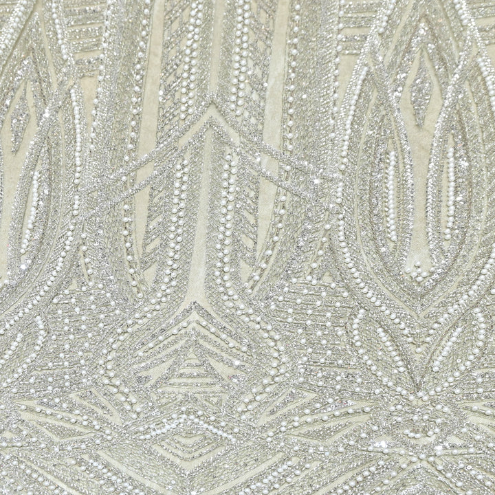 IMPORTED PEARL & BEADED FABRIC- 28RJ00- 01