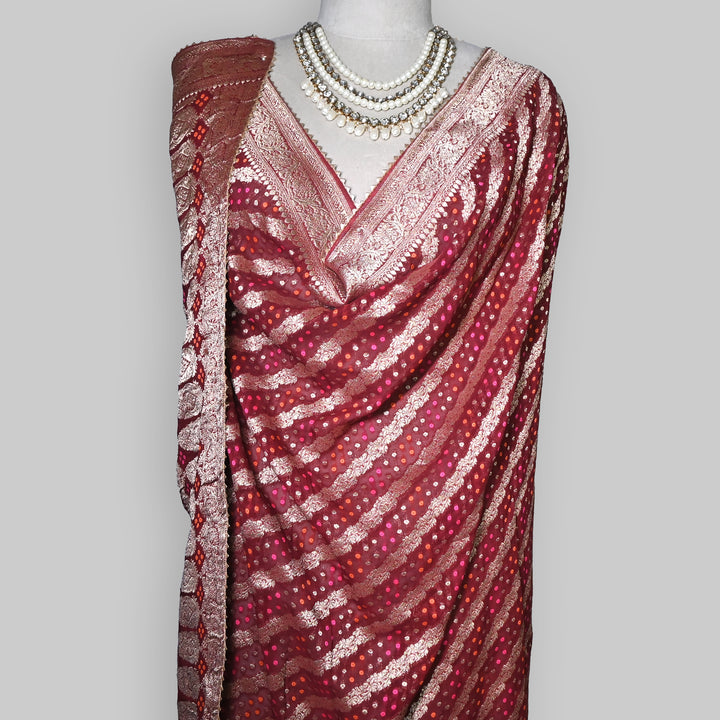 Premium Semi Georgette Leheriya Bandhej Dupatta – Elegant Ethnic Dupatta for Women-A5
