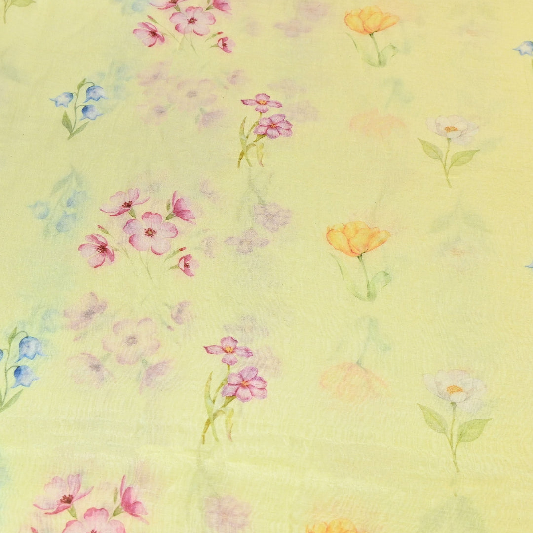 Premium Mul Chanderi Digital Print Fabric – Lightweight Chanderi Fabrics GT0185-19