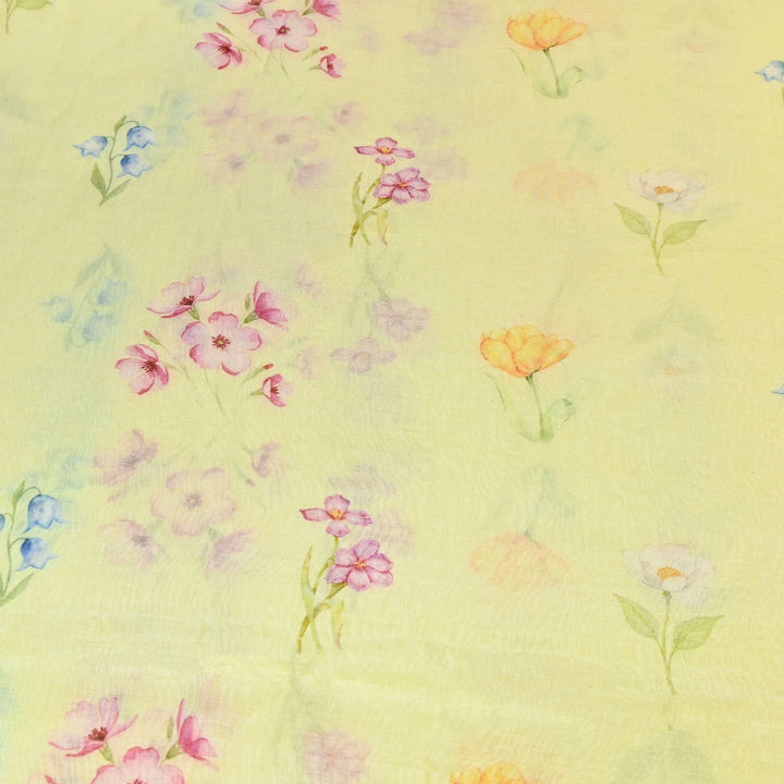 Premium Mul Chanderi Digital Print Fabric – Lightweight Chanderi Fabrics GT0185-19
