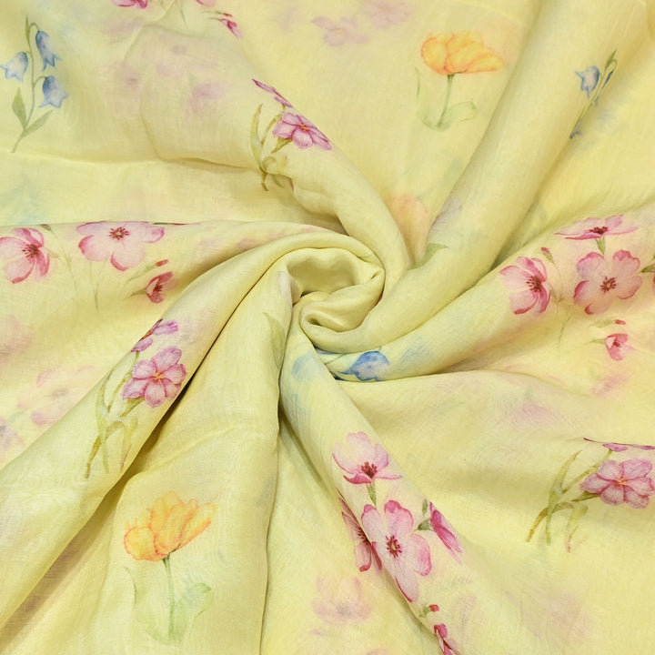 Premium Mul Chanderi Digital Print Fabric – Lightweight Chanderi Fabrics GT0185-19