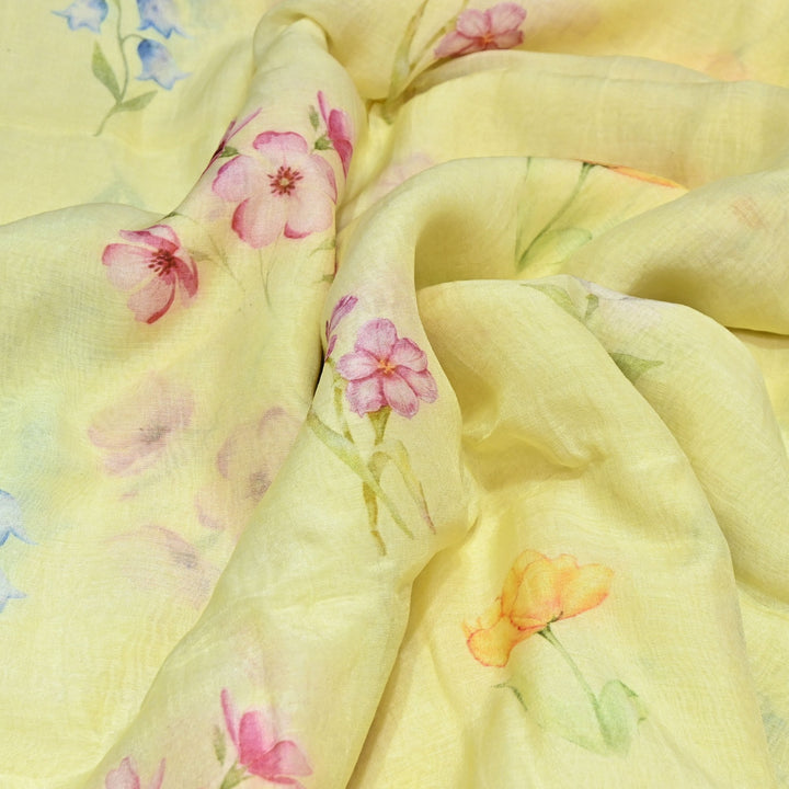 Premium Mul Chanderi Digital Print Fabric – Lightweight Chanderi Fabrics GT0185-19