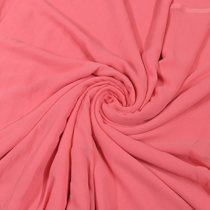 Watermelon Pink Colour Poly Georgette Fabrics