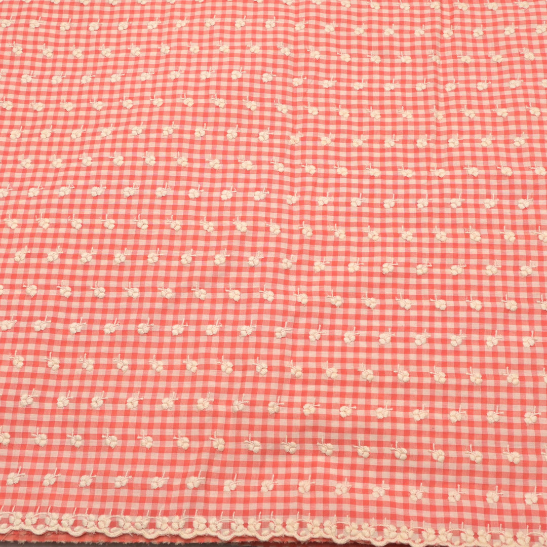 Cotton Checks Chikan Buti Fabrics