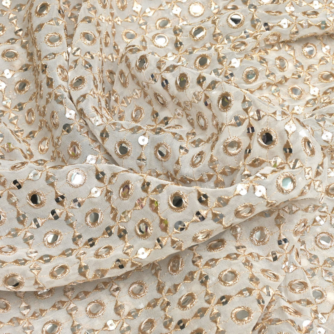 Viscose Georgette Zari Sequins Embroidery Fabrics
