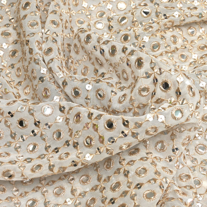 Viscose Georgette Zari Sequins Embroidery Fabrics