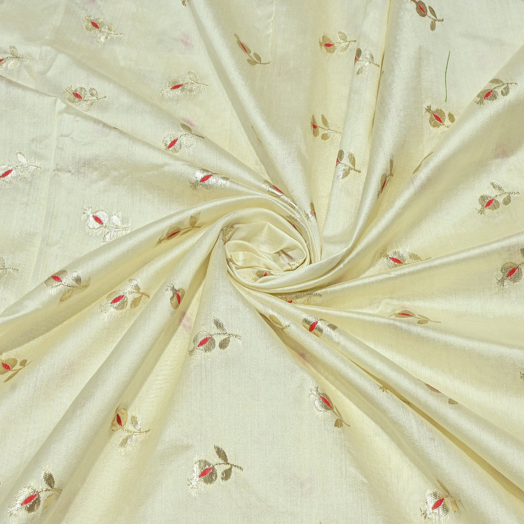 Chiniya Silk Dyeable Meena Buti Fabric