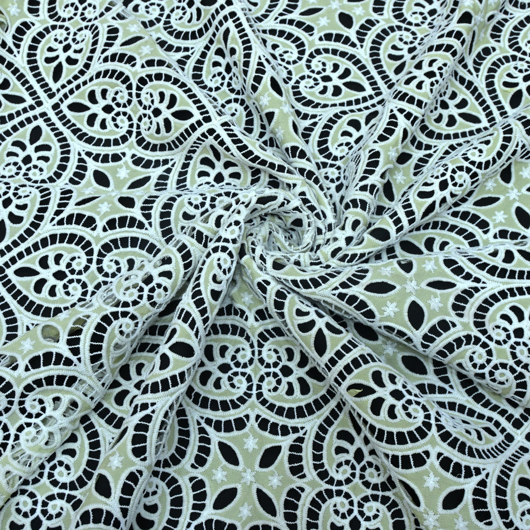 Cut Work Embroidered Fabric on Imported Crepe