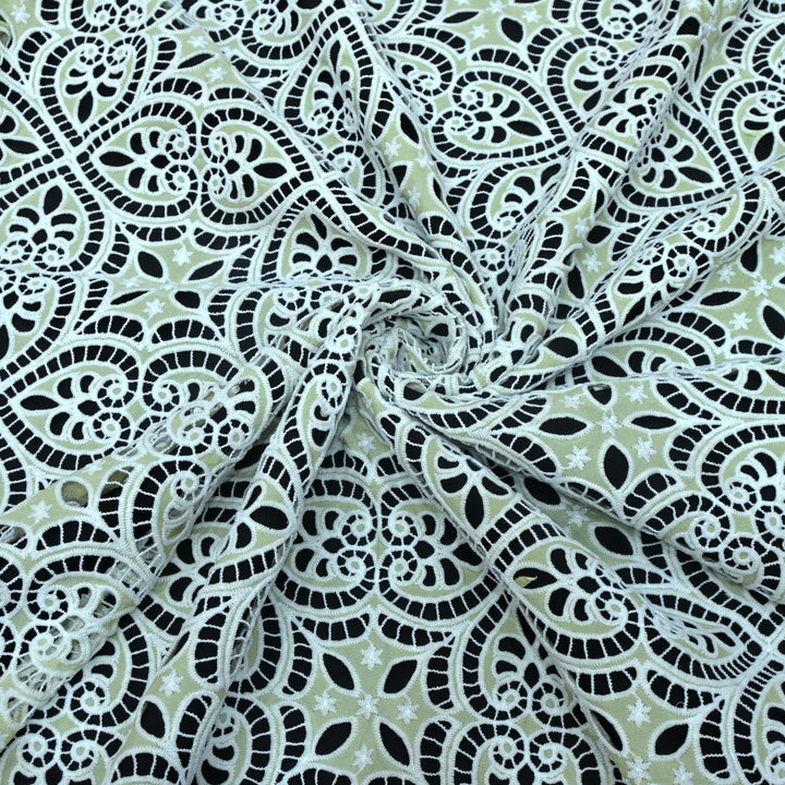 Cut Work Embroidered Fabric on Imported Crepe