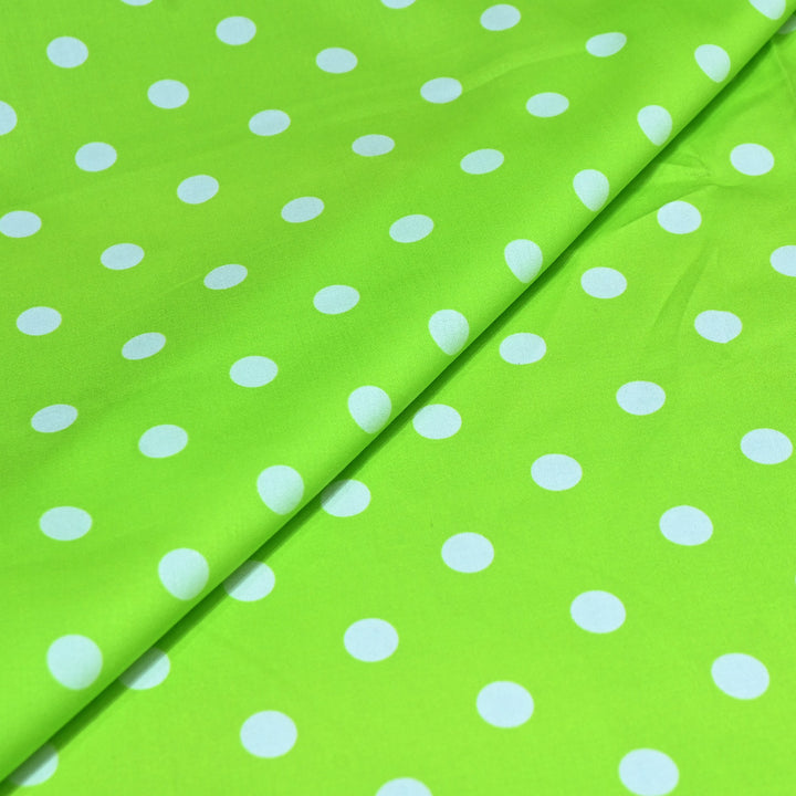 Glace Cotton With Beautiful Polka Dot Print Fabric – Lightweight Designer Cotton Fabric - LT0185-9