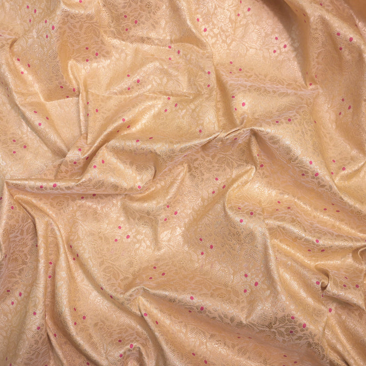 Soft Peach Silk Meena Zari Brocade | B-22-188