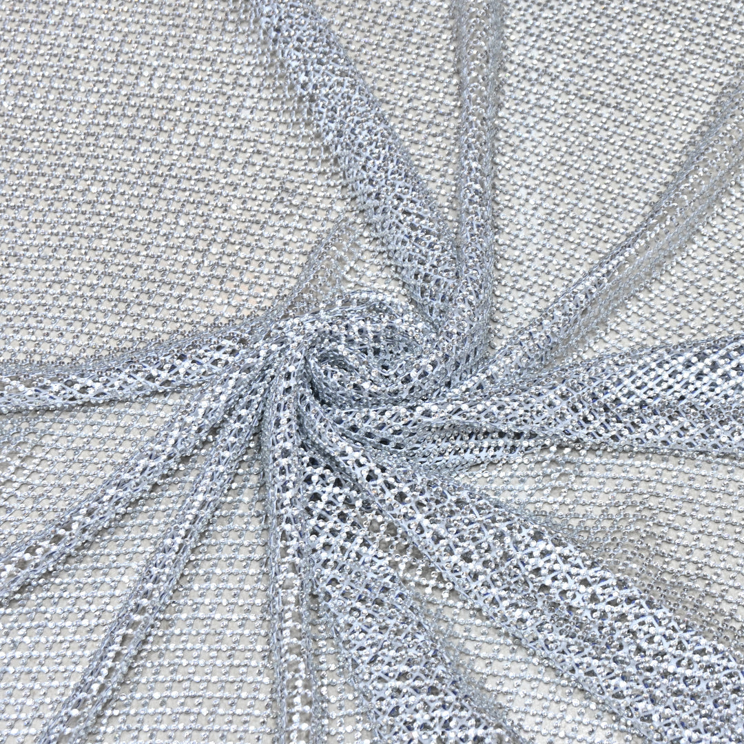 IMPORTED NET EMBROIDERY FABRIC WITH SHIMMER BEADS- LM001/26-7- 03