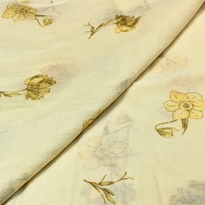 Mul Chanderi Digital Print Fabric - Soft Lightweight Designer Fabric GT0185-1D