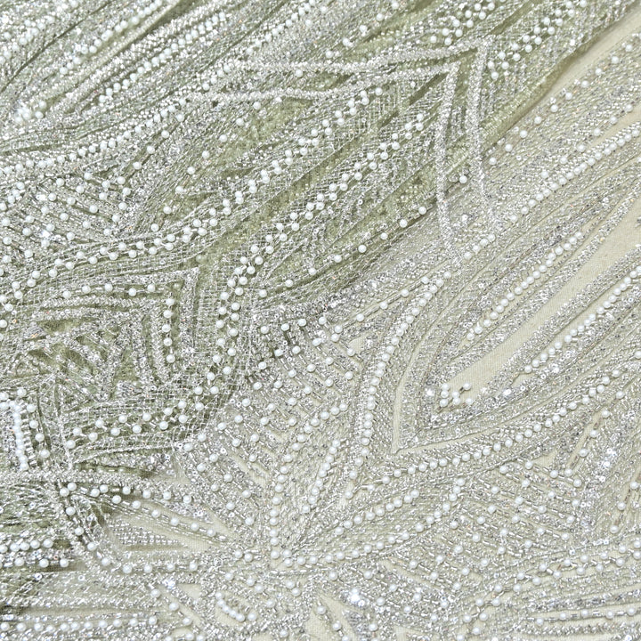 IMPORTED PEARL & BEADED FABRIC- 28RJ00- 01