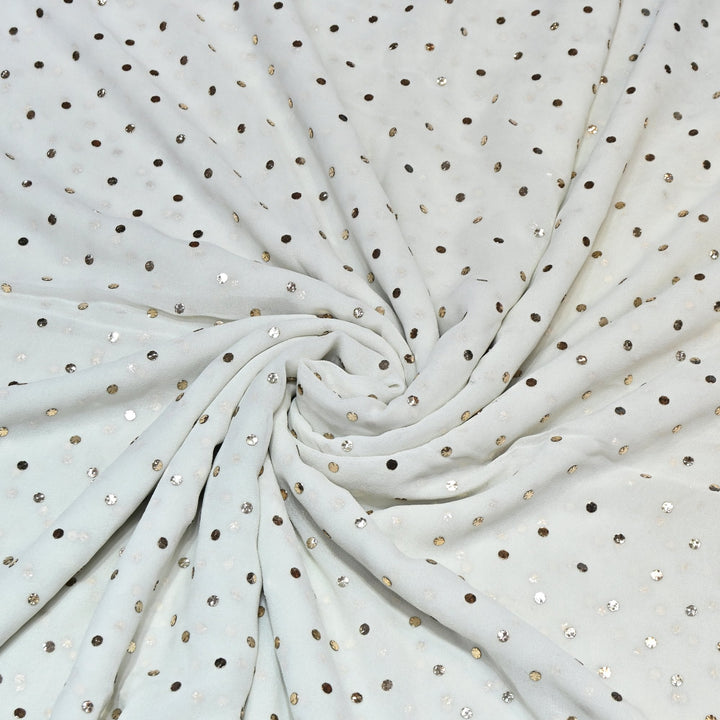 Dyeable Pure Silk Georgette Handwork Mukaish Fabric HAC050