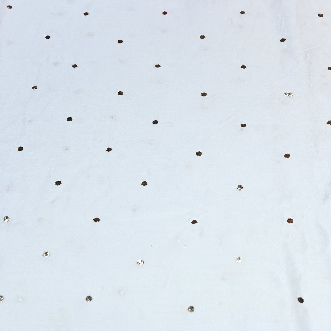 Dyeable 70 GM Chanderi Handwork Mukaish Fabric 002063