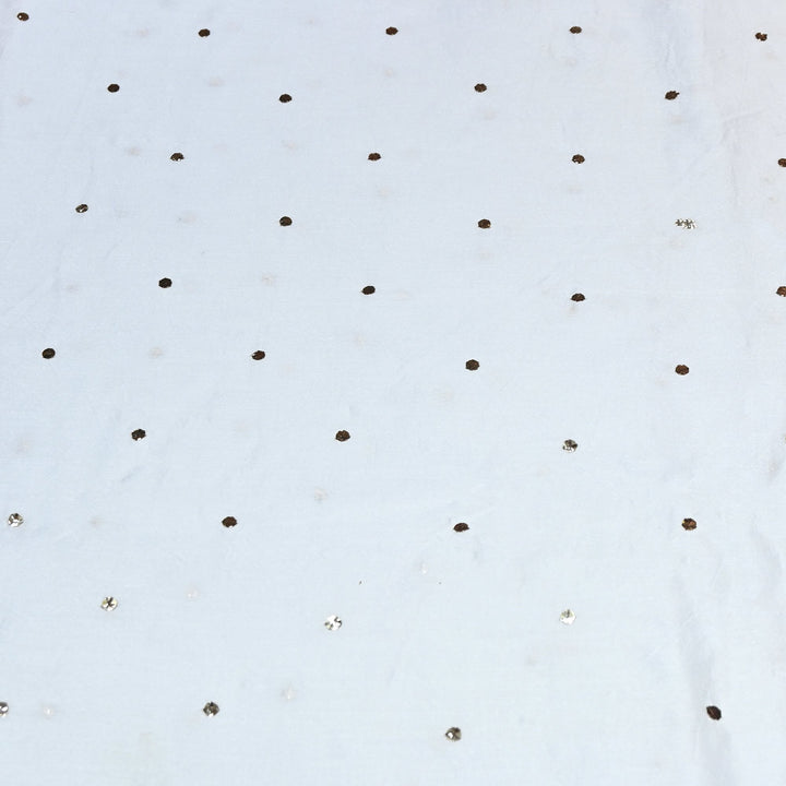 Dyeable 70 GM Chanderi Handwork Mukaish Fabric 002063