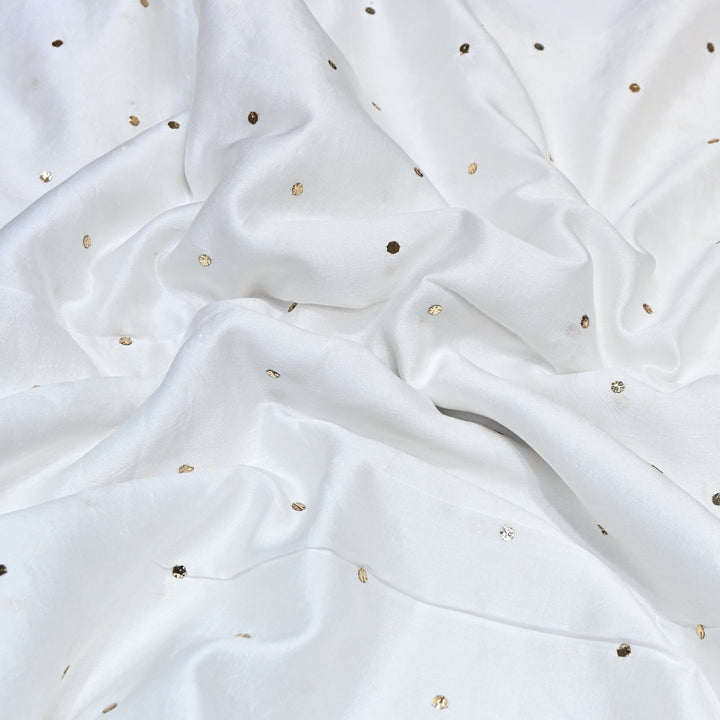 Dyeable 70 GM Chanderi Handwork Mukaish Fabric 002063