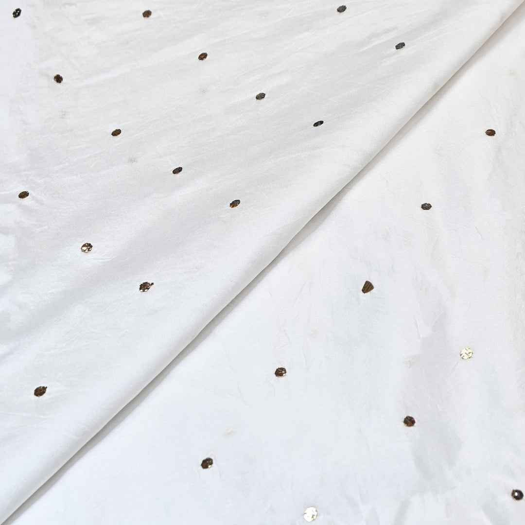 Dyeable 70 GM Chanderi Handwork Mukaish Fabric 002063