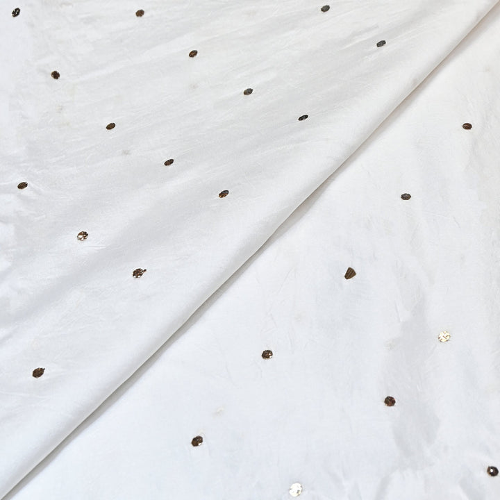 Dyeable 70 GM Chanderi Handwork Mukaish Fabric 002063