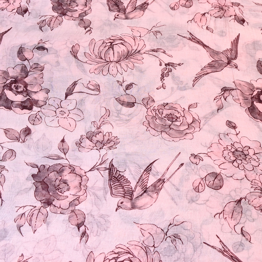 Mul Chanderi Digital Print Fabric - Soft Lightweight Designer Fabric GT0185-1E