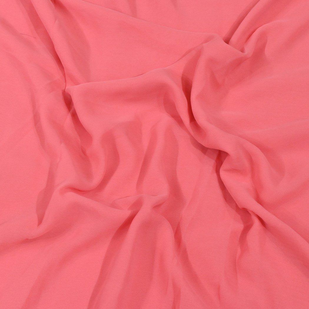 Watermelon Pink Colour Poly Georgette Fabrics