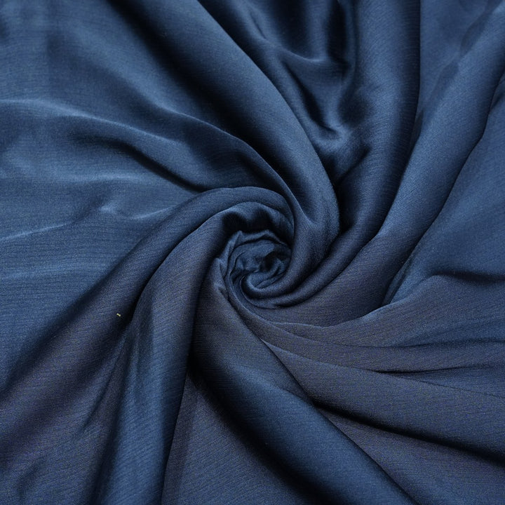 Dusky Blue Colour Satin Chiffon Fabrics