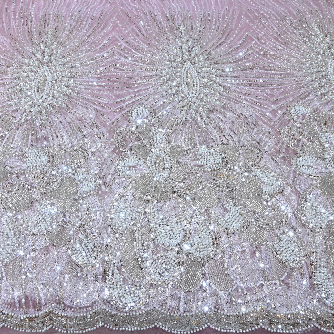 Beautiful Imported Net Cut Dana & Sequins Embroidery Fabric