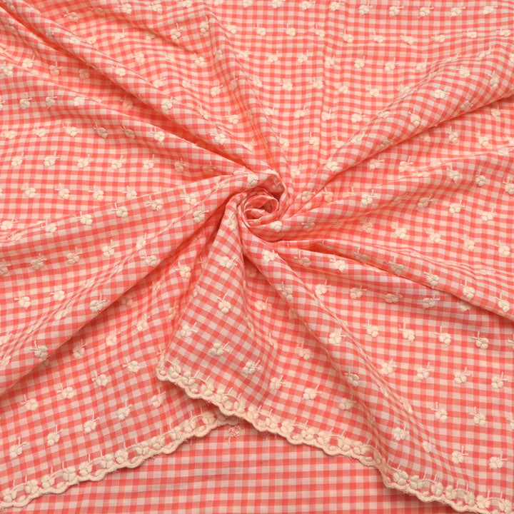 Cotton Checks Chikan Buti Fabrics