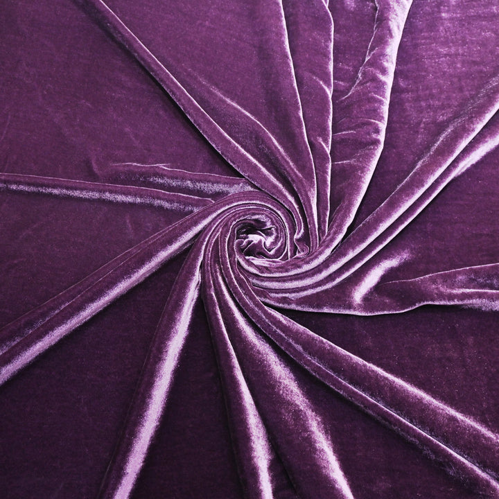 Plum Purple Color Plain Pure Silk Velvet Fabrics