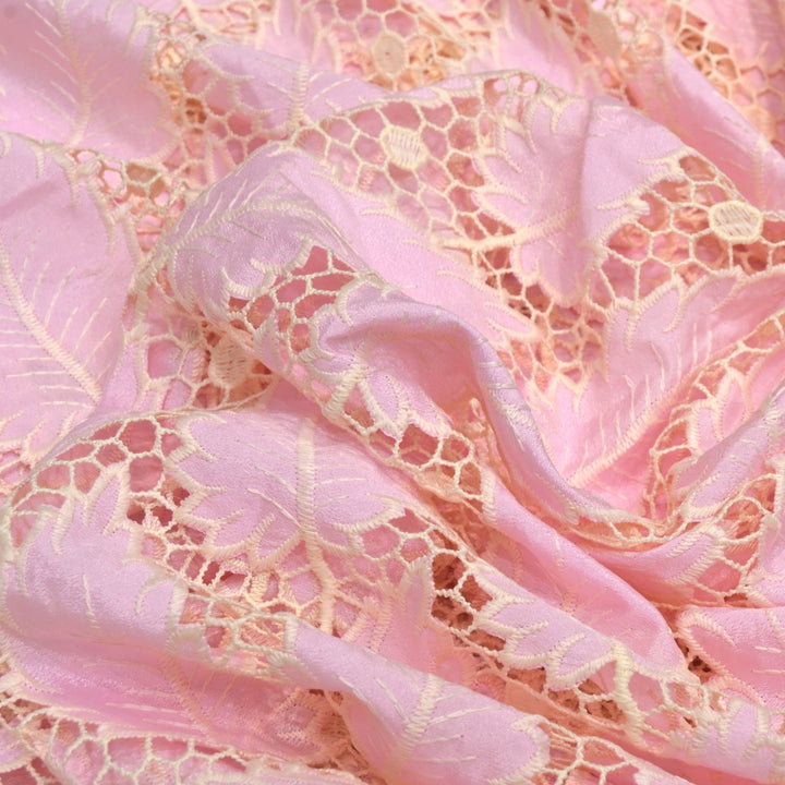 Cut Work Embroidered Fabric on Imported Crepe