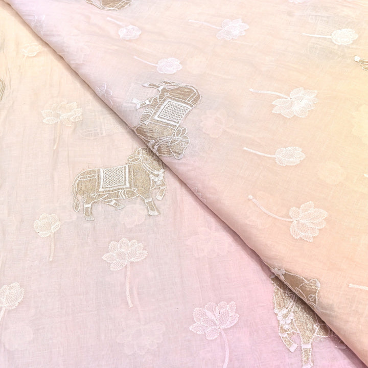 4D Shaded Mul Chanderi Embroidery Fabric-Designer Fabrics GP4049-4