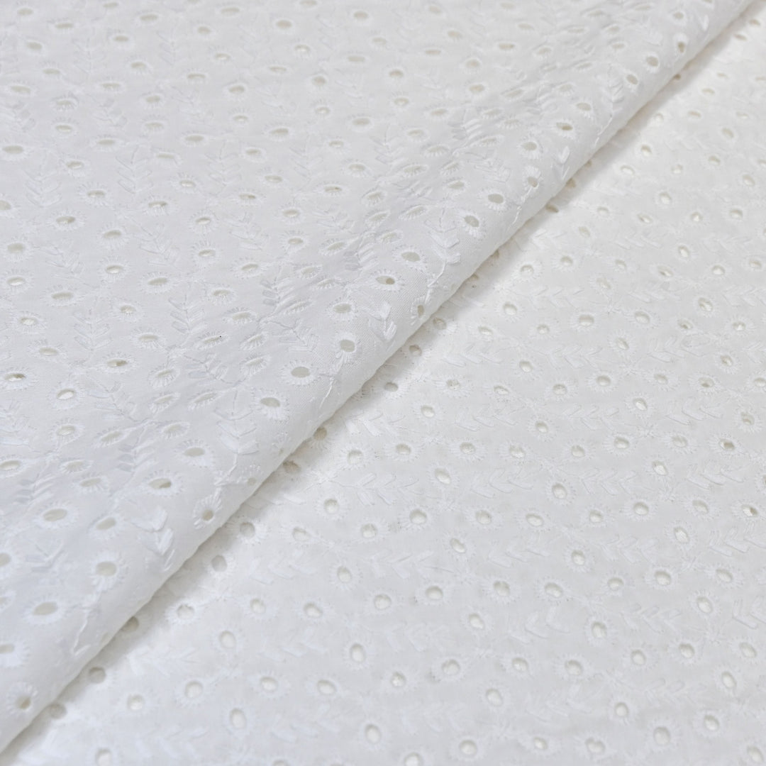 Cotton Chikan Cutwork Fabric- Lightweight Designer Embroidery Fabric- SIF145-2