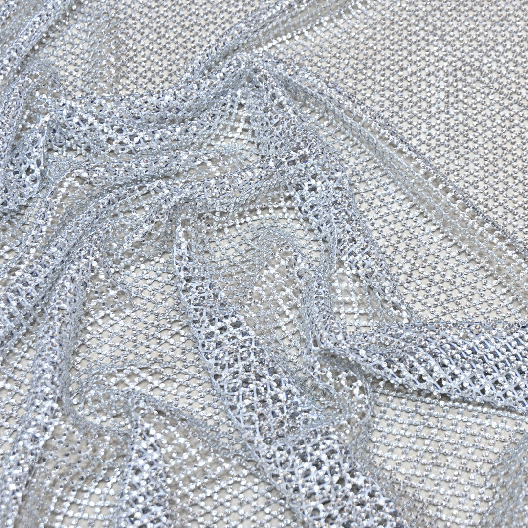 IMPORTED NET EMBROIDERY FABRIC WITH SHIMMER BEADS- LM001/26-7- 03